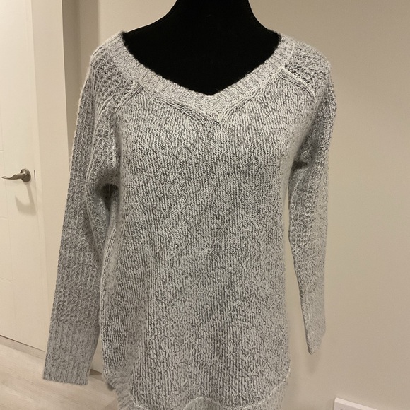 GUILTY The Softest Gray V-neck with banded curved hem. - Picture 2 of 8